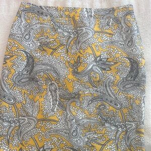 Yellow and black Jcrew pencil skirt